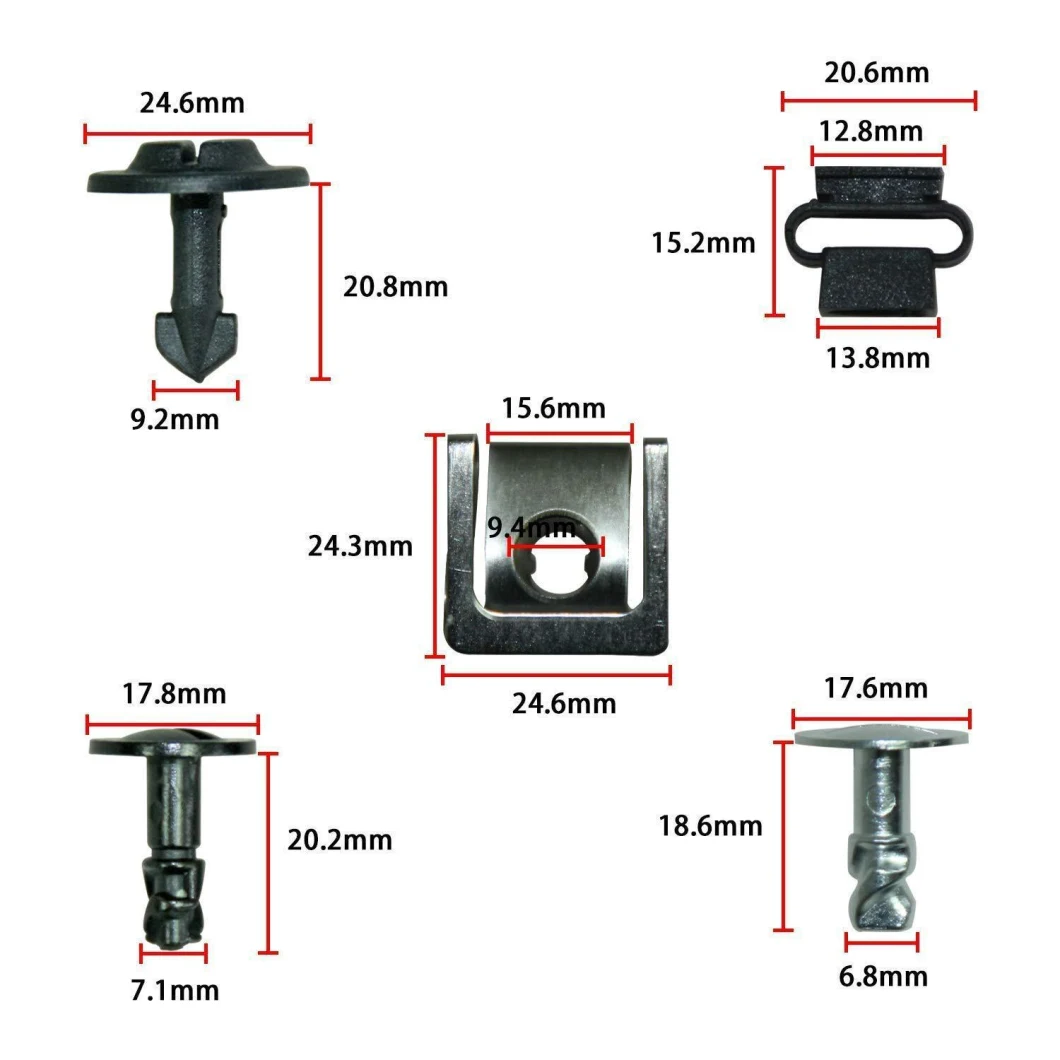 240PCS 360PCS 60PCS Auto Metal Clips Box Car Door Panel Trim Clip Rivets Accurate Metal Car Clip and Fasteners