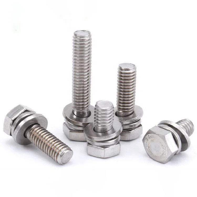 Stainless Steel Hexagon Flange Bolts AISI 304 Stainless Grade 8.8 Hex Bolt and Nut DIN931 DIN933 Hex Boulon Baut Titanium M6